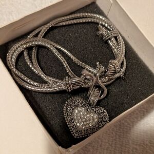 Intricate Silver Heart Pendant Necklace